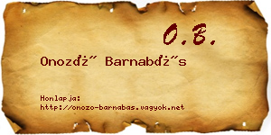 Onozó Barnabás névjegykártya